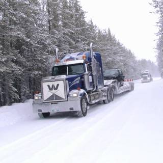 Truck winter road wallpaper