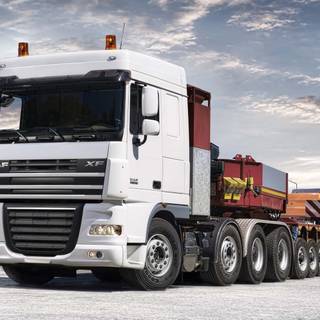 Truck winter road wallpaper