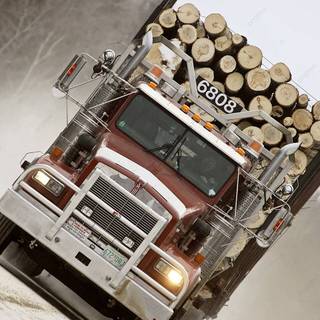 Truck winter road wallpaper