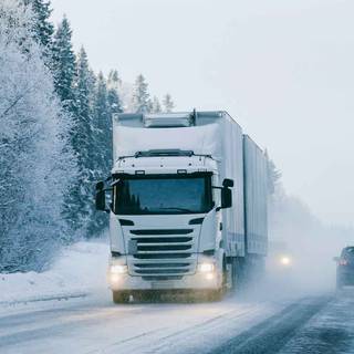 Truck winter road wallpaper