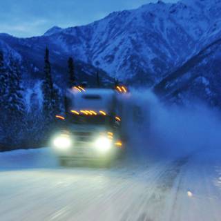 Truck winter road wallpaper