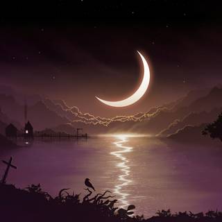 Crescent moon 4k wallpaper