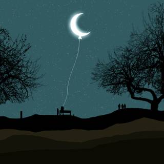 Crescent moon 4k wallpaper