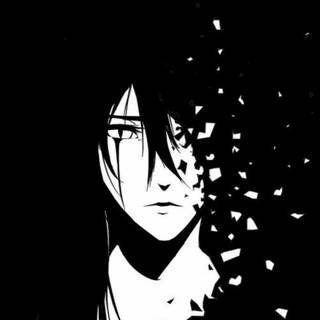 Black and white anime iPhone wallpaper