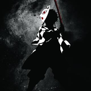 Black and white anime iPhone wallpaper