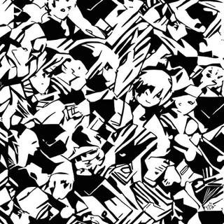 Black and white anime iPhone wallpaper