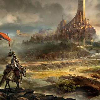 Medieval landscape wallpaper