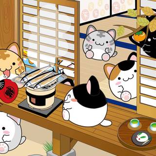 Japanese cat desktop wallpaper