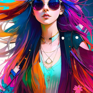 Colorful girls AI wallpaper