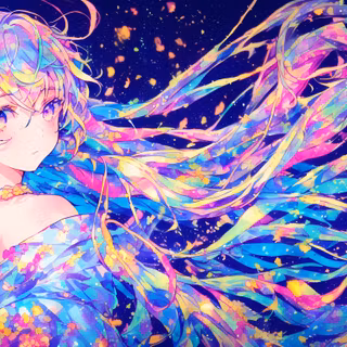 Colorful girls AI wallpaper