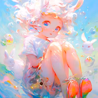 Colorful girls AI wallpaper