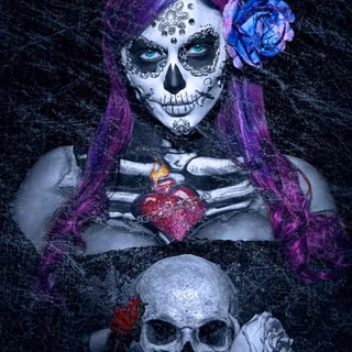 Mexican sugarskull girls wallpaper