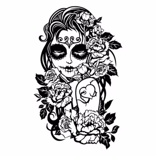 Mexican sugarskull girls wallpaper