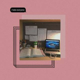 Pink study wallpaper