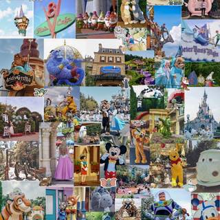 Disney World collage wallpaper