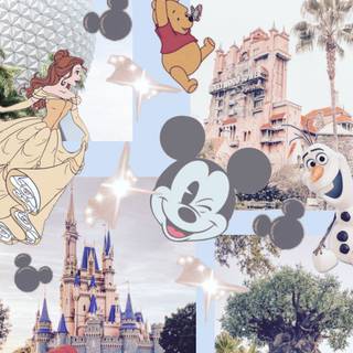 Disney World collage wallpaper