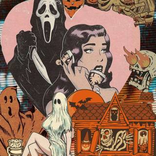 iPhone Halloween retro wallpaper