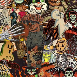 iPhone Halloween retro wallpaper