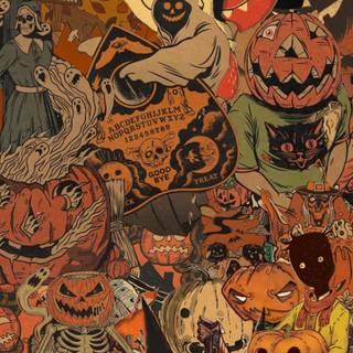 iPhone Halloween retro wallpaper