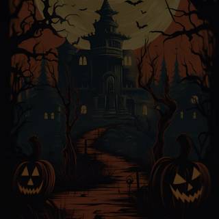 iPhone Halloween retro wallpaper