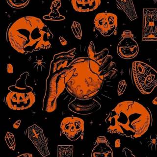 iPhone Halloween retro wallpaper