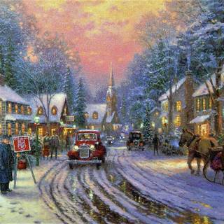 Winter postcard wallpaper