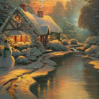 Winter postcard wallpaper