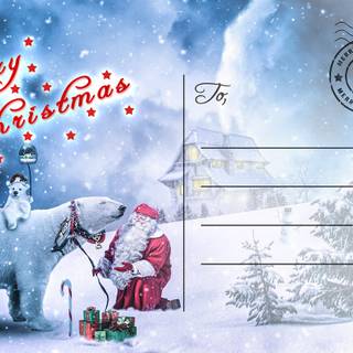 Winter postcard wallpaper