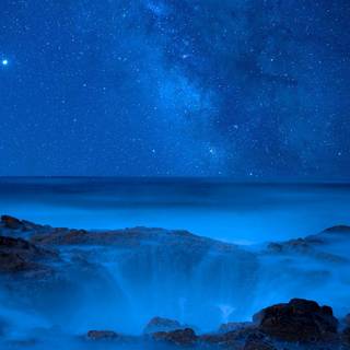 Stars and ocean wallpaper