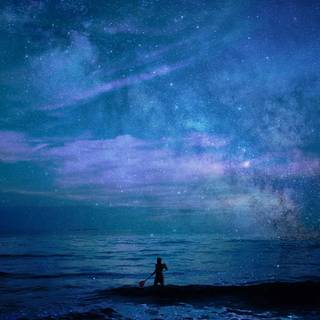 Stars and ocean wallpaper