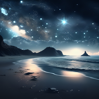 Stars and ocean wallpaper