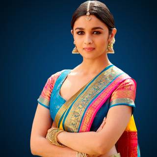 Alia Bhatt saree wallpaper