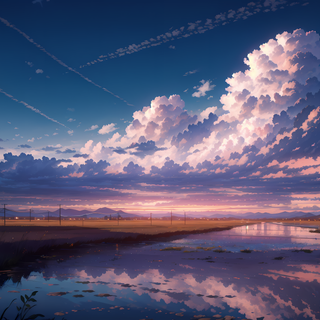 Aesthetic anime nature desktop wallpaper