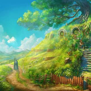 Aesthetic anime nature desktop wallpaper