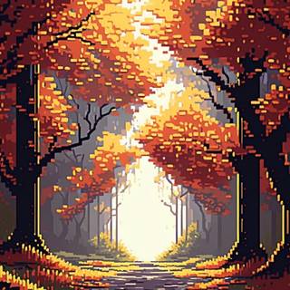 Autumn forest pixel wallpaper