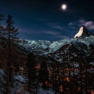 Winter 4k night wallpaper