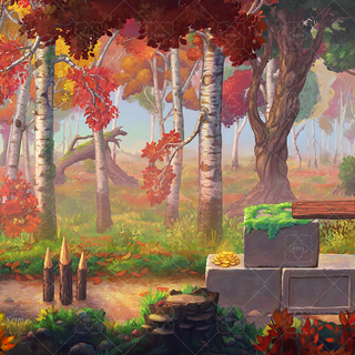 Autumn forest pixel wallpaper