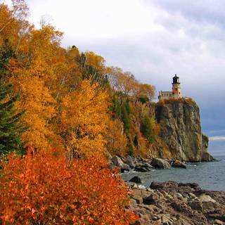 Lighthouse autumn wallpaper
