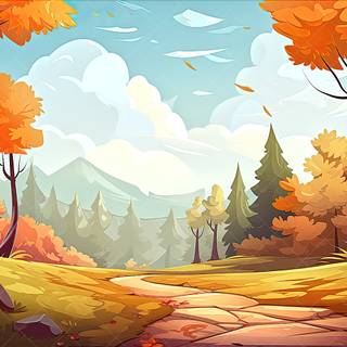 Autumn forest pixel wallpaper
