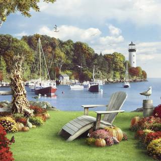 Lighthouse autumn wallpaper