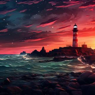 Lighthouse autumn wallpaper