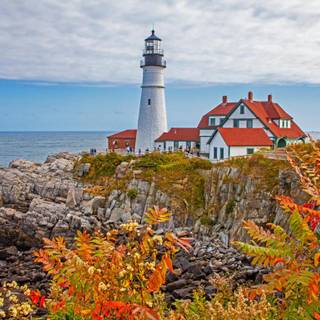 Lighthouse autumn wallpaper