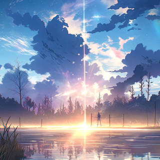 Blue anime iPhone wallpaper