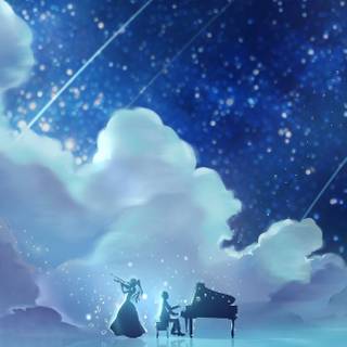 Blue anime iPhone wallpaper