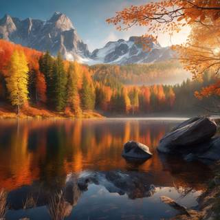 Calm autumn landscape wallpaper
