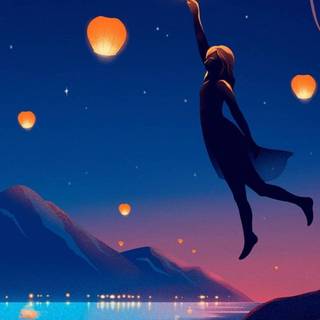 Blue anime iPhone wallpaper