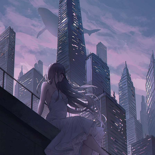 Blue anime iPhone wallpaper