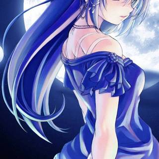 Blue anime iPhone wallpaper