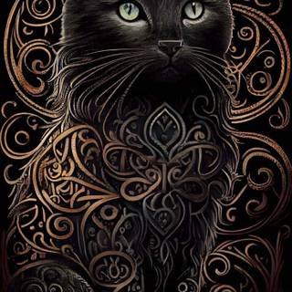 Black cat iPhone wallpaper