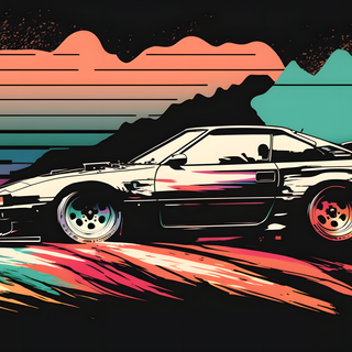 Car retrowave wallpaper